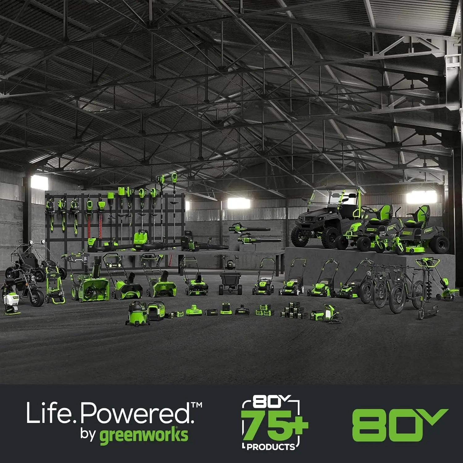 Greenworks 80V 21” Brushless (Push) Cordless Electric Lawn Mower + (500 CFM) Axial Leaf Blower (75+ Compatible Tools), (2) 2.0Ah Batteries and 30 Minute Rapid Charger image 16
