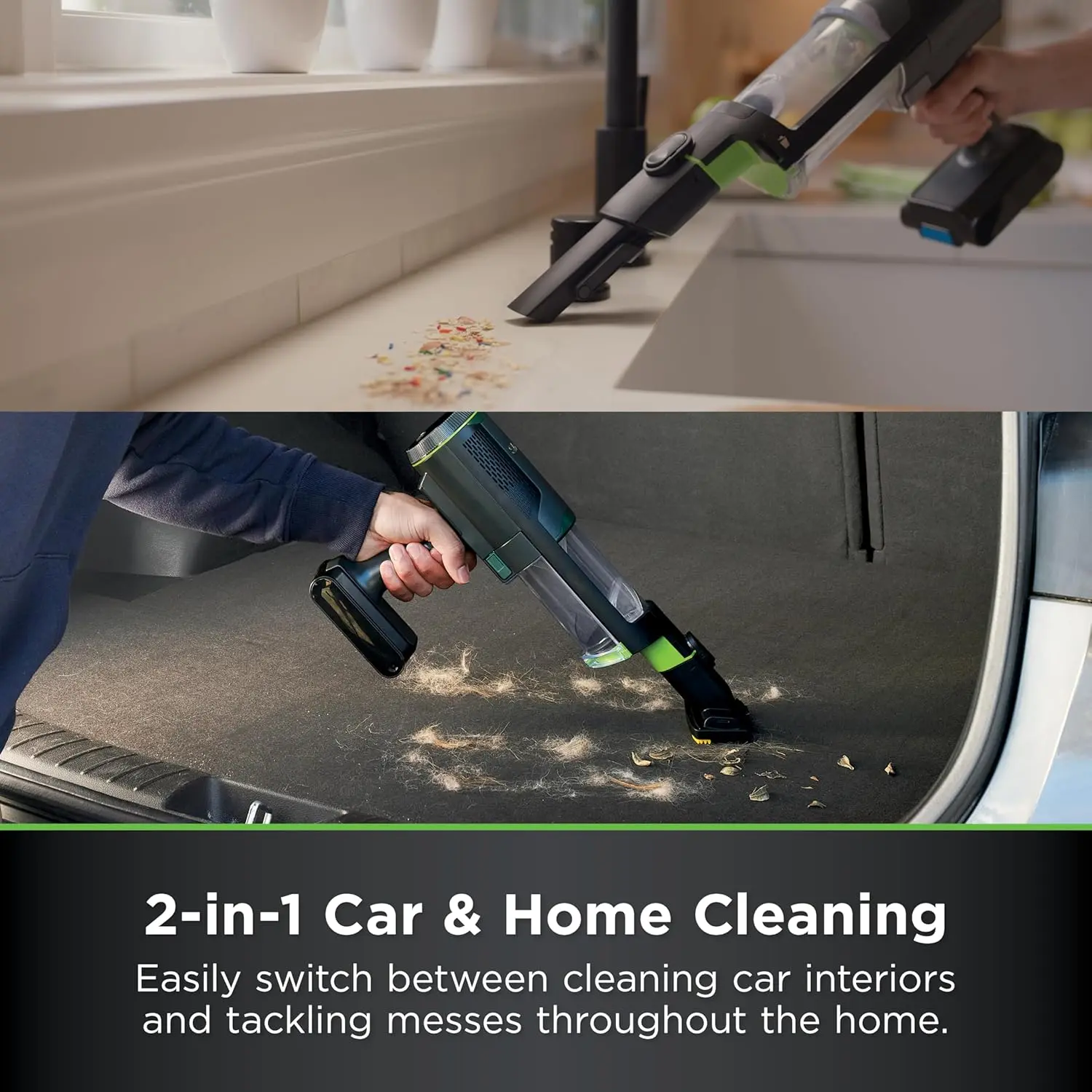 Shark PowerBoost Cordless 2-in-1 Car/Home Handheld PowerVac, Powerful Suction, 40 Minute Runtime, Portable, 3 Cleaning Modes, LED Screen, Furfins Tool, Duster Crevice Tool, Charcoal, BH102 image 2