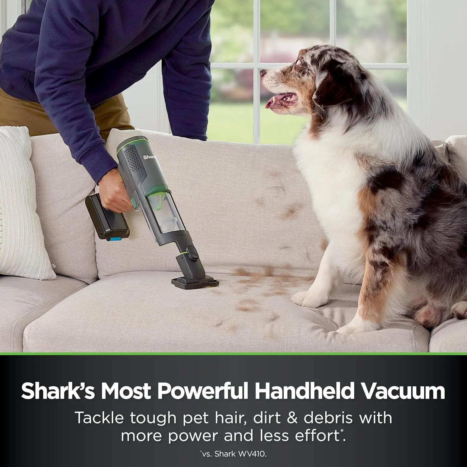 Shark PowerBoost Cordless 2-in-1 Car/Home Handheld PowerVac, Powerful Suction, 40 Minute Runtime, Portable, 3 Cleaning Modes, LED Screen, Furfins Tool, Duster Crevice Tool, Charcoal, BH102 image 4