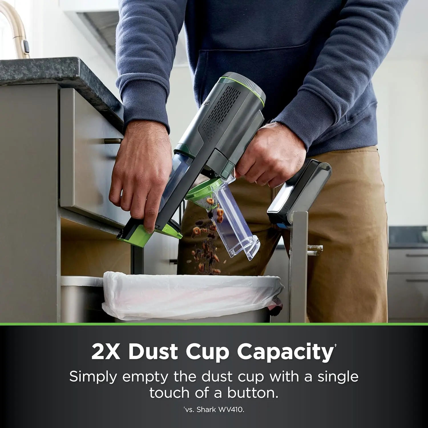 Shark PowerBoost Cordless 2-in-1 Car/Home Handheld PowerVac, Powerful Suction, 40 Minute Runtime, Portable, 3 Cleaning Modes, LED Screen, Furfins Tool, Duster Crevice Tool, Charcoal, BH102 image 10