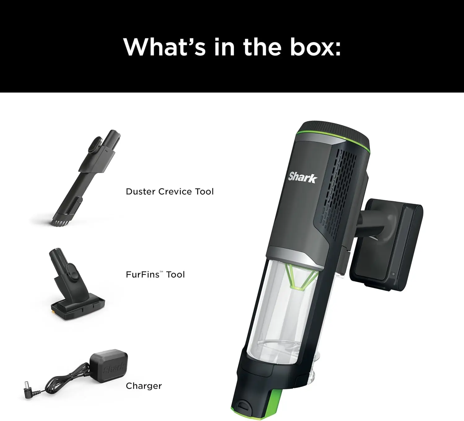 Shark PowerBoost Cordless 2-in-1 Car/Home Handheld PowerVac, Powerful Suction, 40 Minute Runtime, Portable, 3 Cleaning Modes, LED Screen, Furfins Tool, Duster Crevice Tool, Charcoal, BH102 image 11