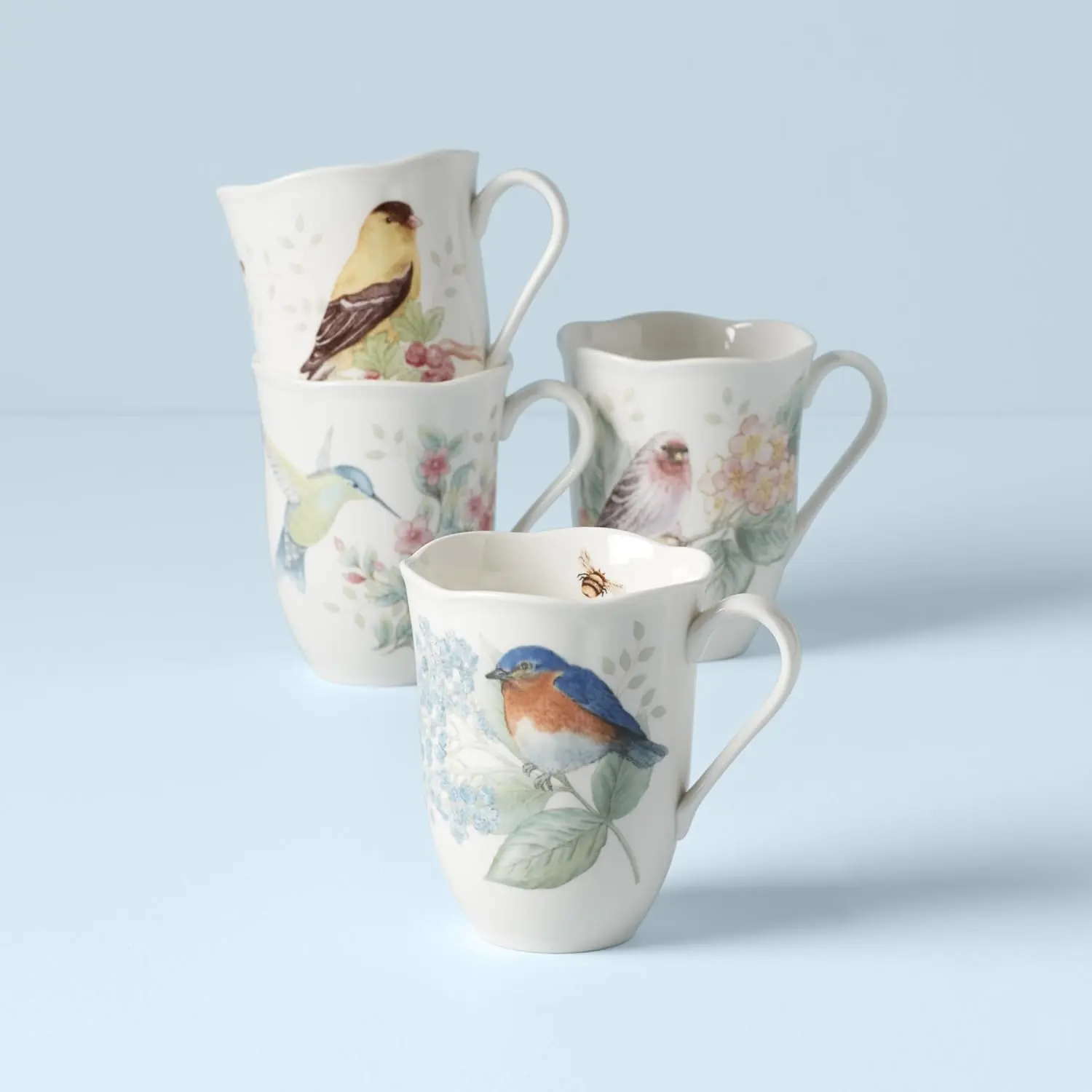 Lenox Butterfly Meadow Flutter Porcelain Mugs, Set of 4, Multicolor image 2