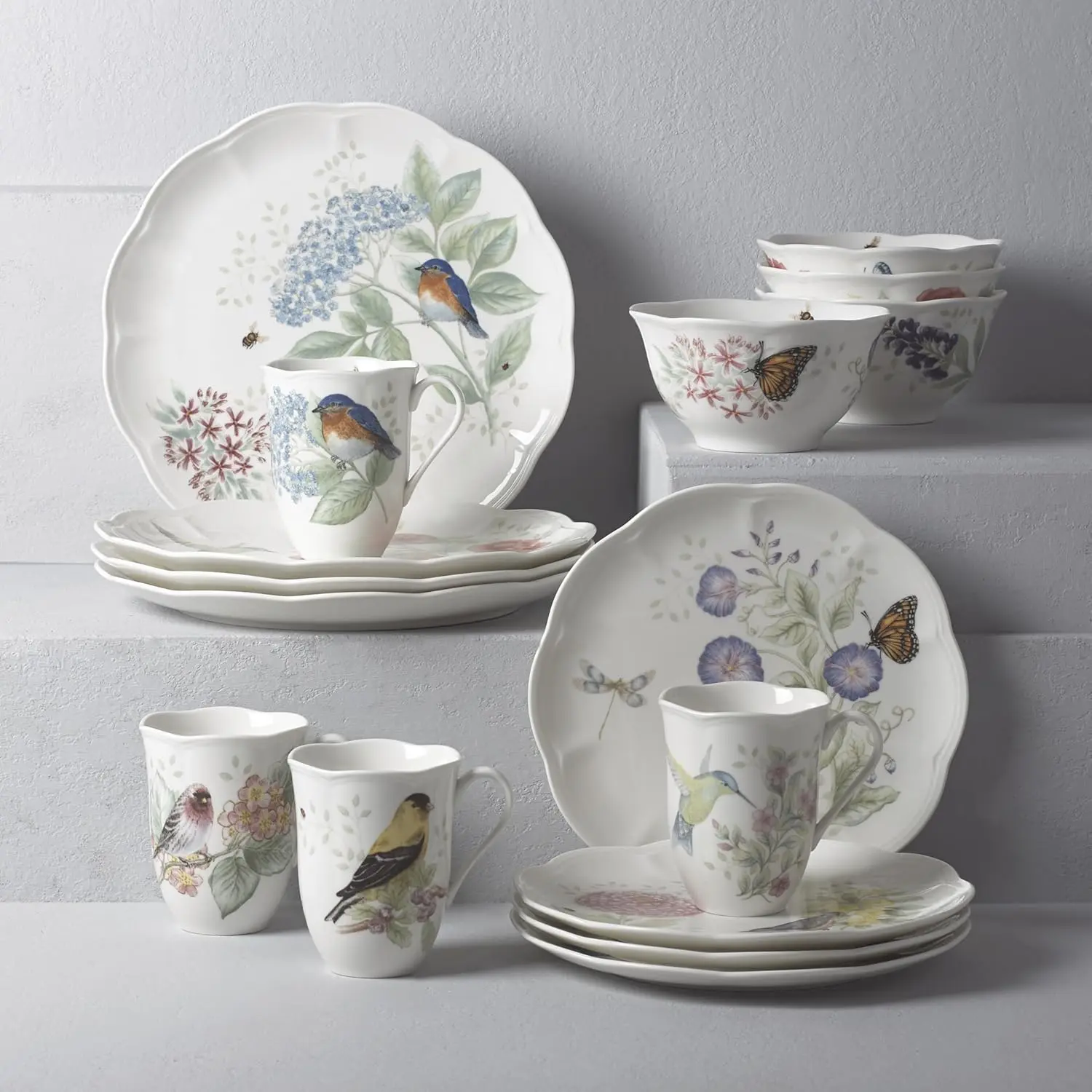 Lenox Butterfly Meadow Flutter Porcelain Mugs, Set of 4, Multicolor image 4