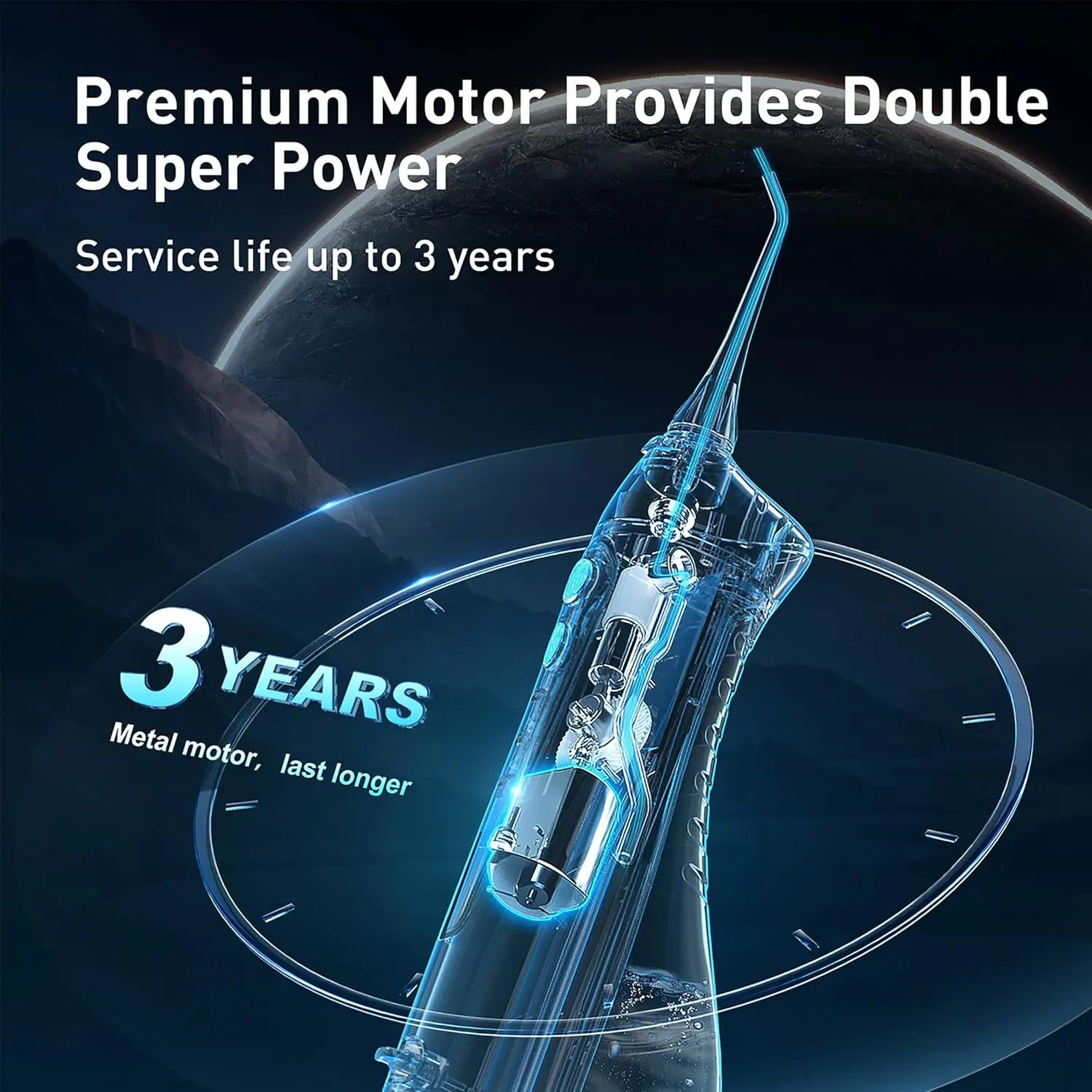 COSLUS Water Dental Flosser Teeth Pick: Portable Cordless Oral Irrigator 300ML Rechargeable Travel Irrigation Cleaner IPX7 Waterproof Electric Flossing Machine for Teeth Cleaning C20(F5020E) image 7