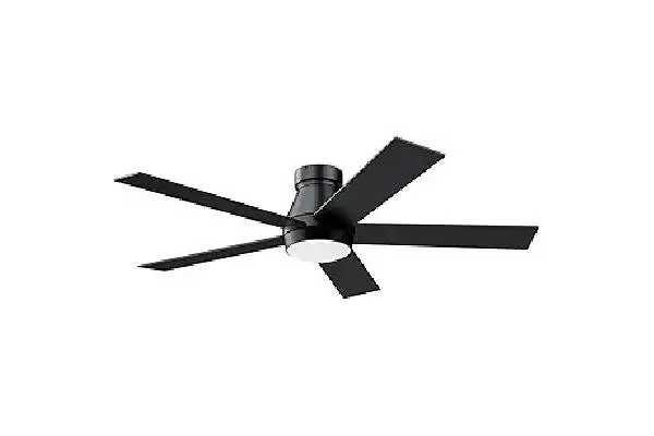 TCL 52" Ceiling Fan with Lights, Black Flush Mount Ceiling Fans with Remote Control, 6 Speeds DC Reversible, Dimmable, Noiseless, Low Profile Ceiling Fans for Bedroom image