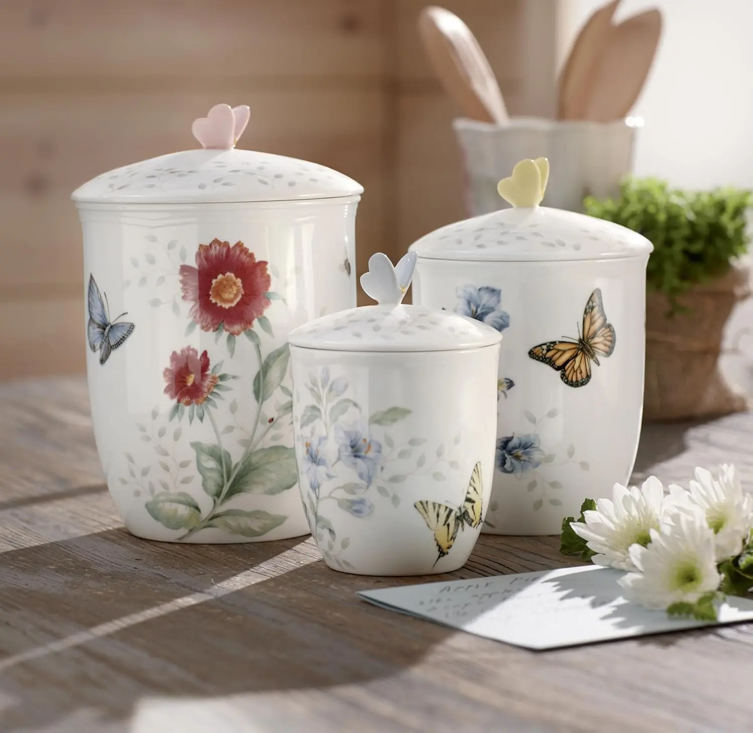 Lenox Butterfly Meadow 3-Piece Canister Set, 6.60 LB, Multi image 4