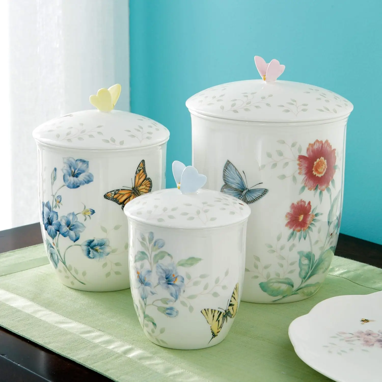 Lenox Butterfly Meadow 3-Piece Canister Set, 6.60 LB, Multi image 5