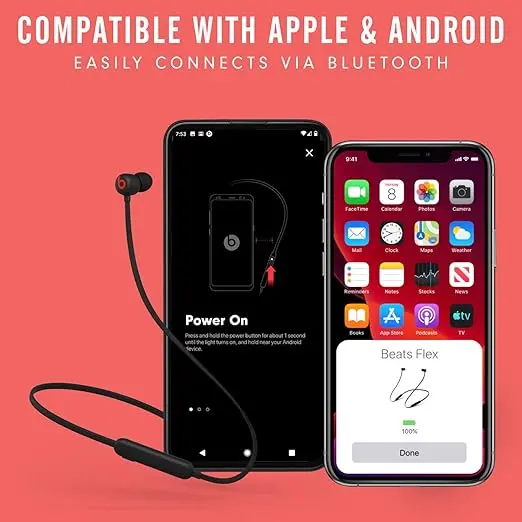 Beats Flex Wireless Earbuds - Apple W1 Headphone Chip, Magnetic Earphones, Class 1 Bluetooth, 12 Hours of Listening Time, Built-in Microphone - Black image 3
