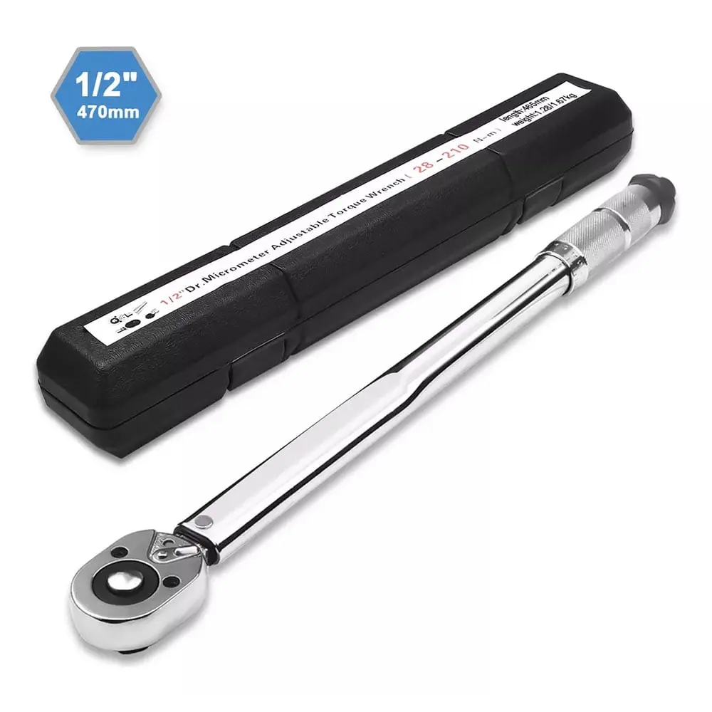 GOXAWEE 1/2-Inch Drive Click Torque Wrench, 24-Tooth Precision Dual-Direction Torque Wrench with Buckle, 20.6-154.9 ft.-lb/28-210 Nm, G5274B image 1