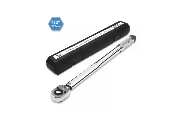 GOXAWEE 1/2-Inch Drive Click Torque Wrench, 24-Tooth Precision Dual-Direction Torque Wrench with Buckle, 20.6-154.9 ft.-lb/28-210 Nm, G5274B image