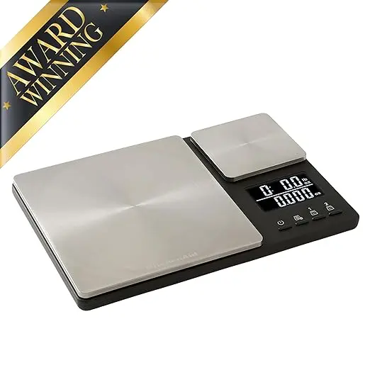 KitchenAid KQ909 Dual Platform Digital Kitchen and Food Scale, 11 pound capacity and Precision 16oz capacity, Black with Stainless Steel image 2
