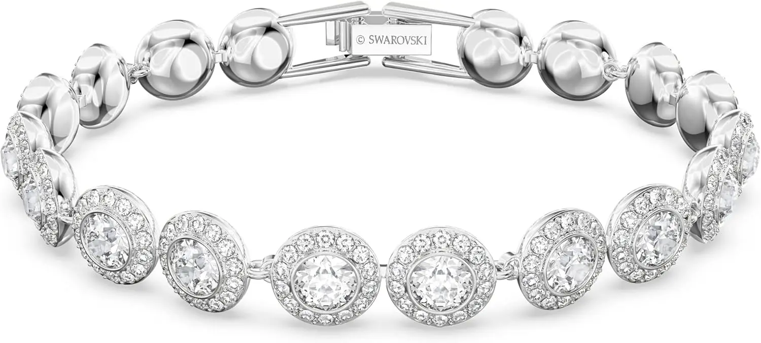 Swarovski Una Angelic Bracelet with White Crystals on a Rhodium Plated Setting image 1