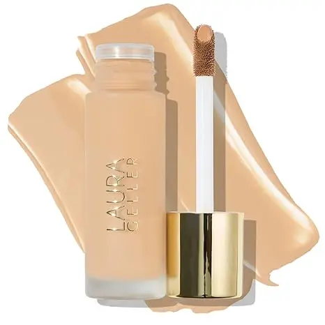  Click to see full view LAURA GELLER Double Take Liquid Foundation | Medium to Full Coverage, Natural Matte Finish, Medium image 1
