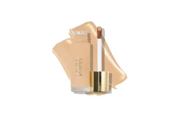  Click to see full view LAURA GELLER Double Take Liquid Foundation | Medium to Full Coverage, Natural Matte Finish, Medium image