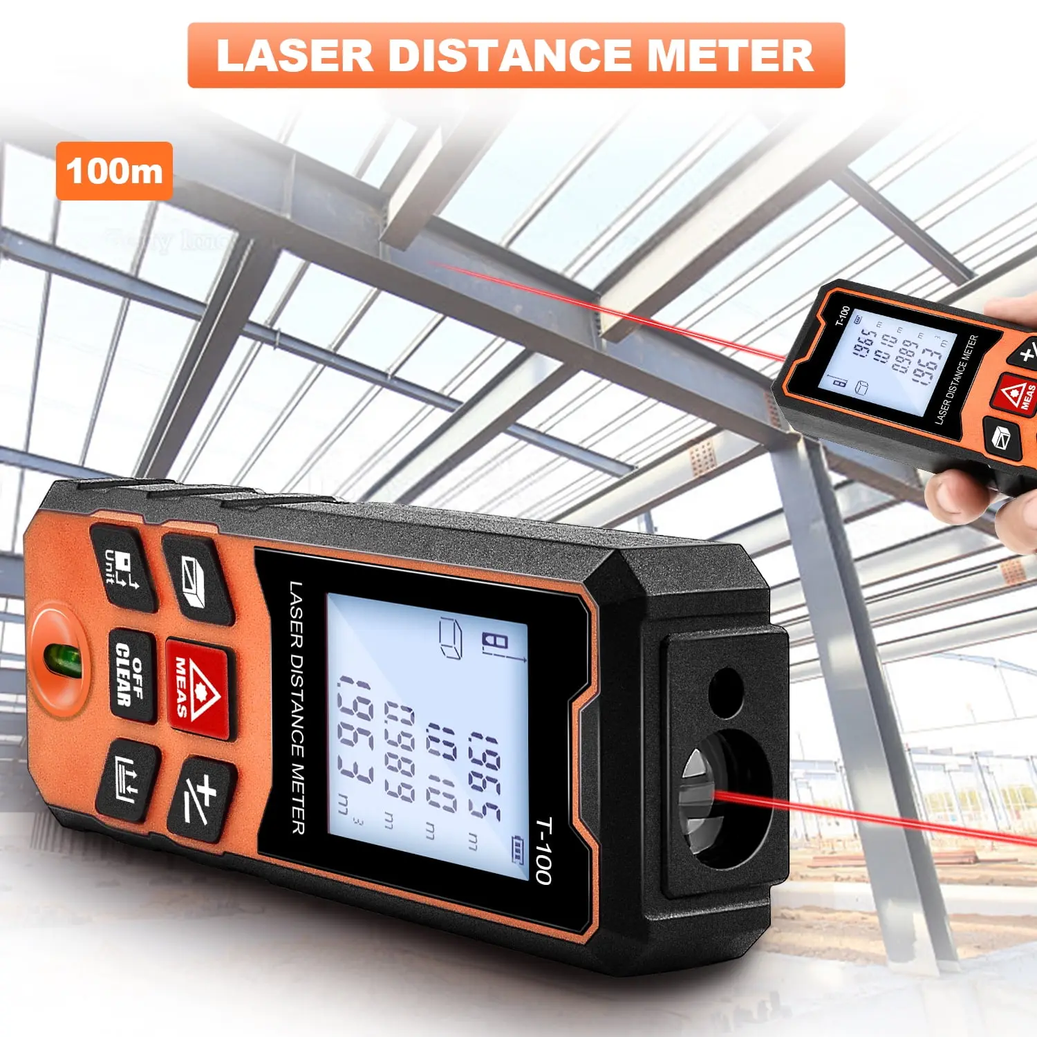 GOXAWEE Laser Measure, 328Ft Digital Laser Distance Meter with Bubble Levels image 4