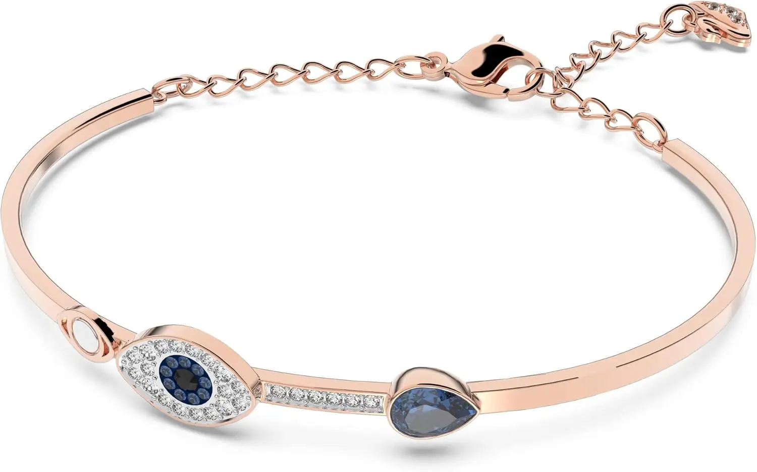 Swarovski Women's Symbolica Evil Eye Bangle Bracelet, Blue Crystal, Mixed Metal Finish, Medium image 2