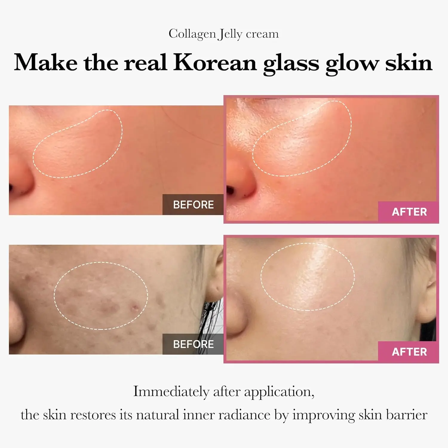 medicube Collagen Jelly Cream- Niacinamide & Freeze-Dried Hydrolyzed Collagen-Boosts skin barrier hydration & gives 24h Glow & Firmer looking skin | No artificial color, Korean skincare (3.71 fl.oz.) image 3