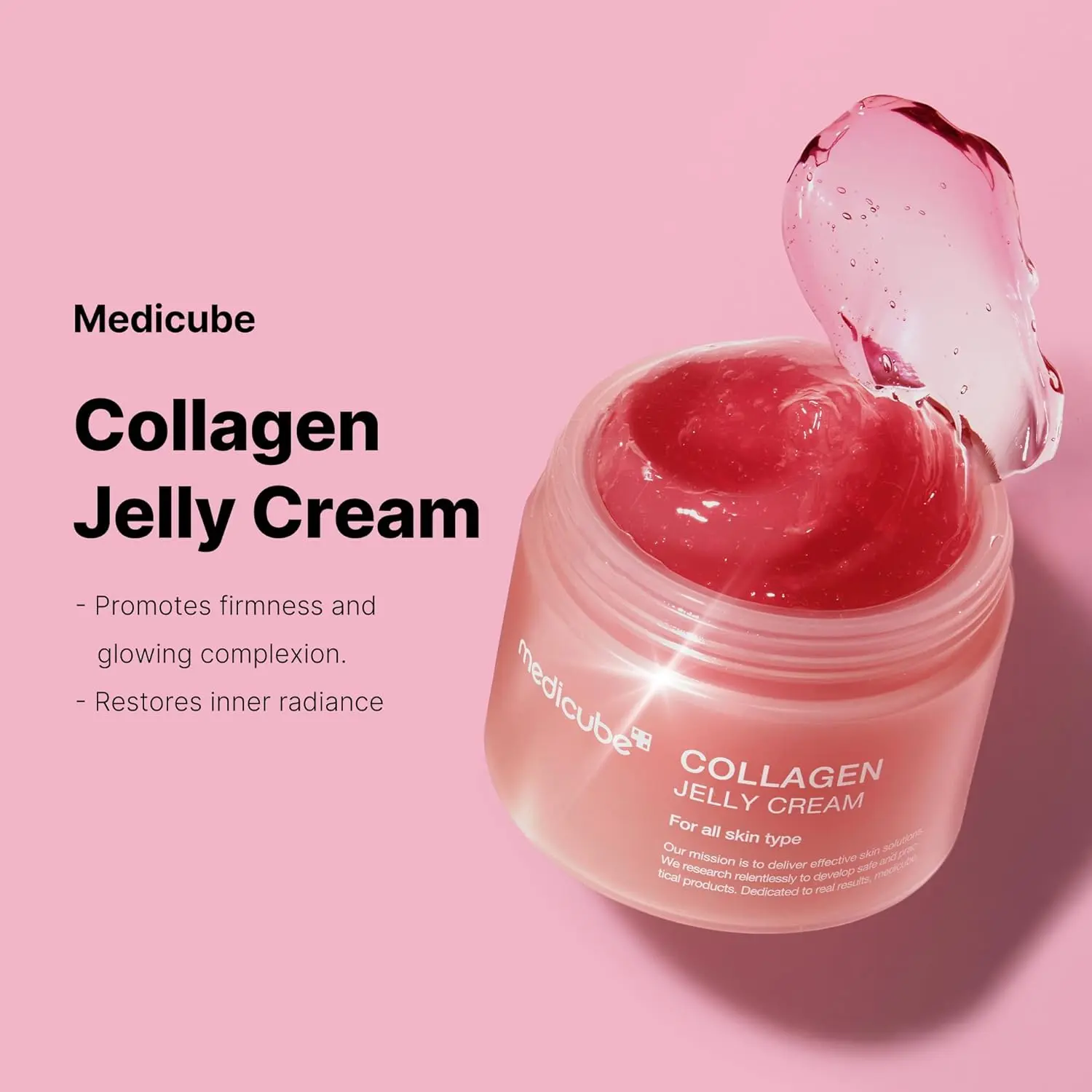 medicube Collagen Jelly Cream- Niacinamide & Freeze-Dried Hydrolyzed Collagen-Boosts skin barrier hydration & gives 24h Glow & Firmer looking skin | No artificial color, Korean skincare (3.71 fl.oz.) image 4