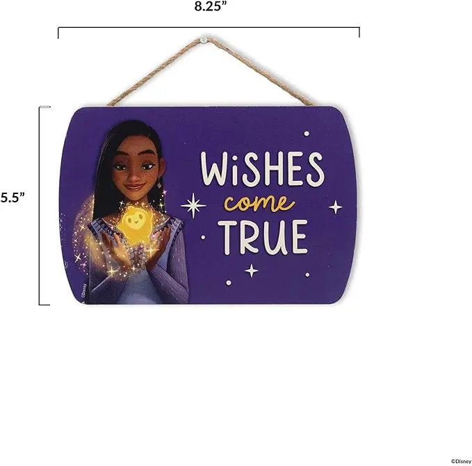 Disney Wish Wishes Come True Hanging Wood Wall Decor - Inspirational Wish Sign for Kids' Bedroom or Play Room image 5