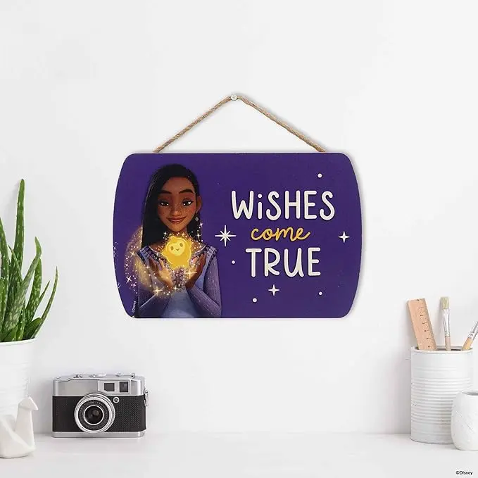 Disney Wish Wishes Come True Hanging Wood Wall Decor - Inspirational Wish Sign for Kids' Bedroom or Play Room image 6