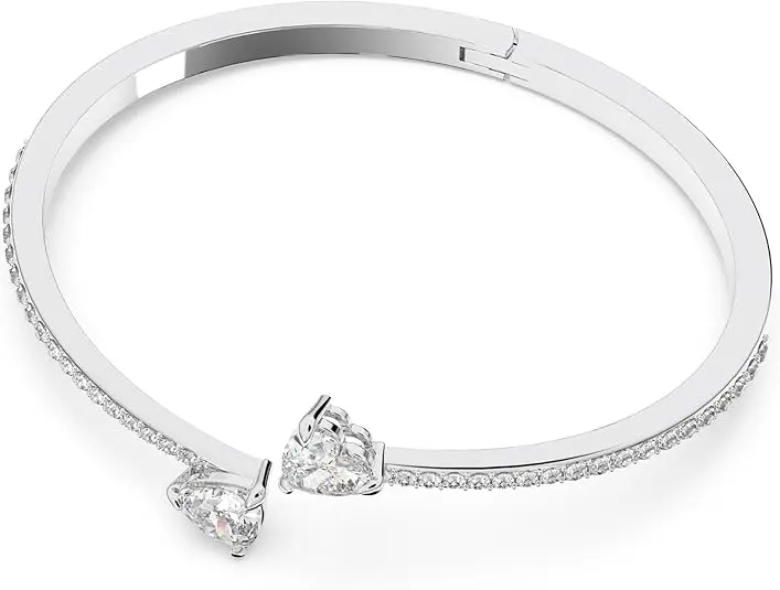 Swarovski Soul Heart Bangle Bracelet Collection, Rhodium Finish, Clear Crystals image 2