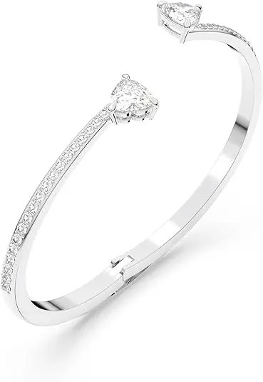 Swarovski Soul Heart Bangle Bracelet Collection, Rhodium Finish, Clear Crystals image 3
