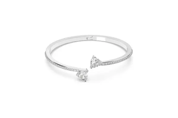 Swarovski Soul Heart Bangle Bracelet Collection, Rhodium Finish, Clear Crystals image
