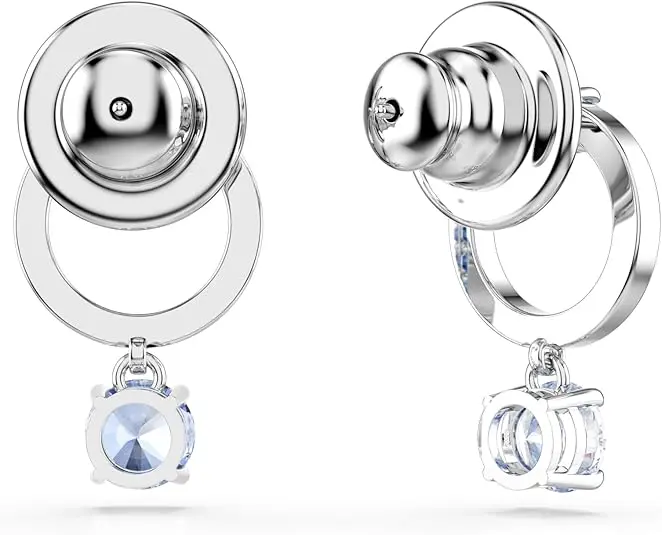 Swarovski Attract Crystal Drop Earrings, Green, Pink, Blue, Pink Stones, Pear and Round Cut Crystals, Part of the Swarovski Attract Collection image 4