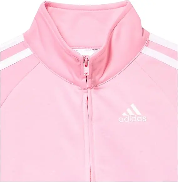 adidas Little Girl's Zip Front Classic Tricot Jacket and Joggers Set image 2