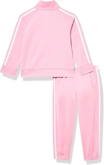 adidas Little Girl's Zip Front Classic Tricot Jacket and Joggers Set image 3