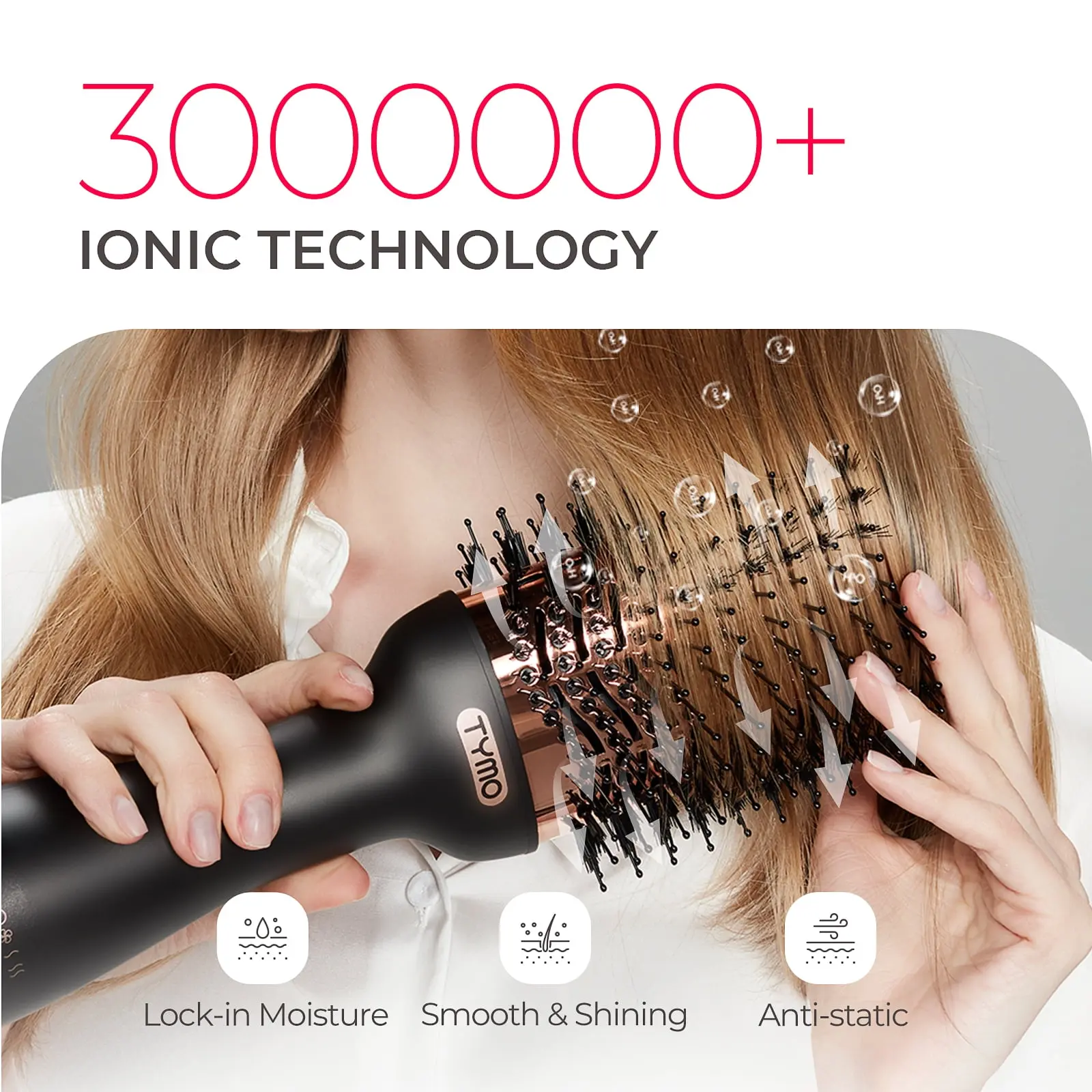 TYMO 4-in-1 Hair Dryer Brush, Blow Dryer & Volumizer with Negative Ion Technology, Hot Air Brush with Ceramic Barrel for Smooth, Frizz-Free Styling image 4