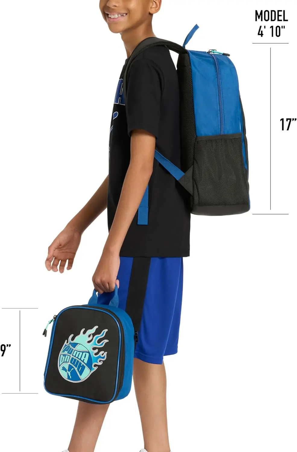 PUMA Unisex Kid's Colony Lunch Kit & Backpack Combo, Modern Mint/New Navy, Medium image 7