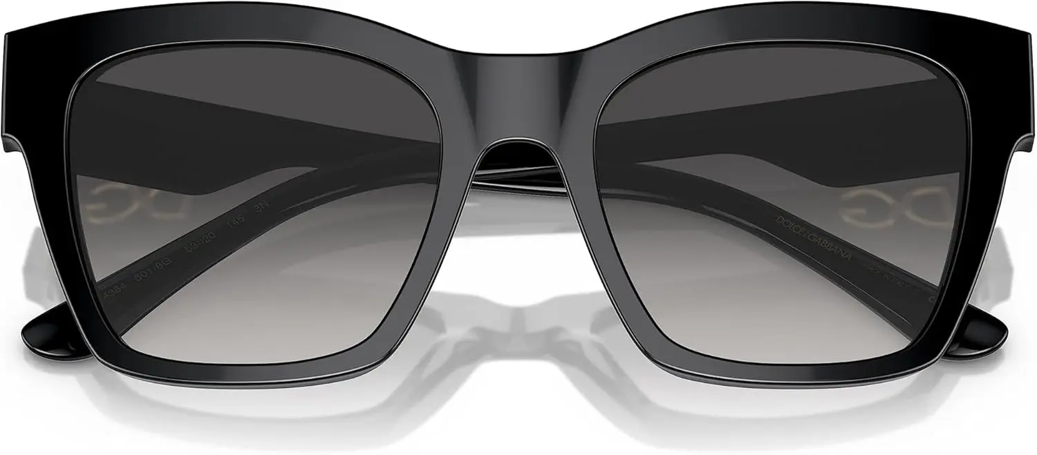 Dolce & Gabbana Women's Round Fashion Sunglasses, Black/Grey Gradient, One Size image 5