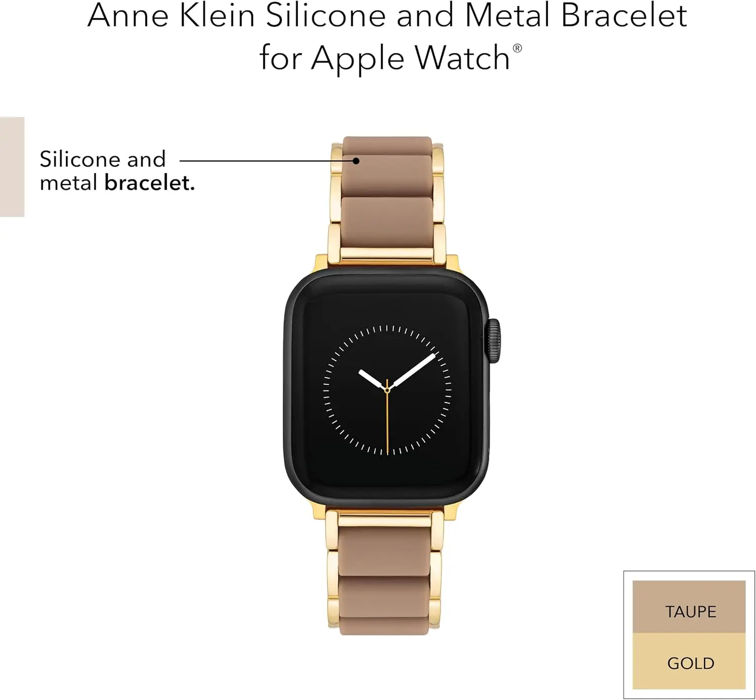 Anne Klein Rubberized Fashion Bracelet for Apple Watch, Secure, Adjustable, Apple Watch Replacement Band, Fits Most Wrists image 4