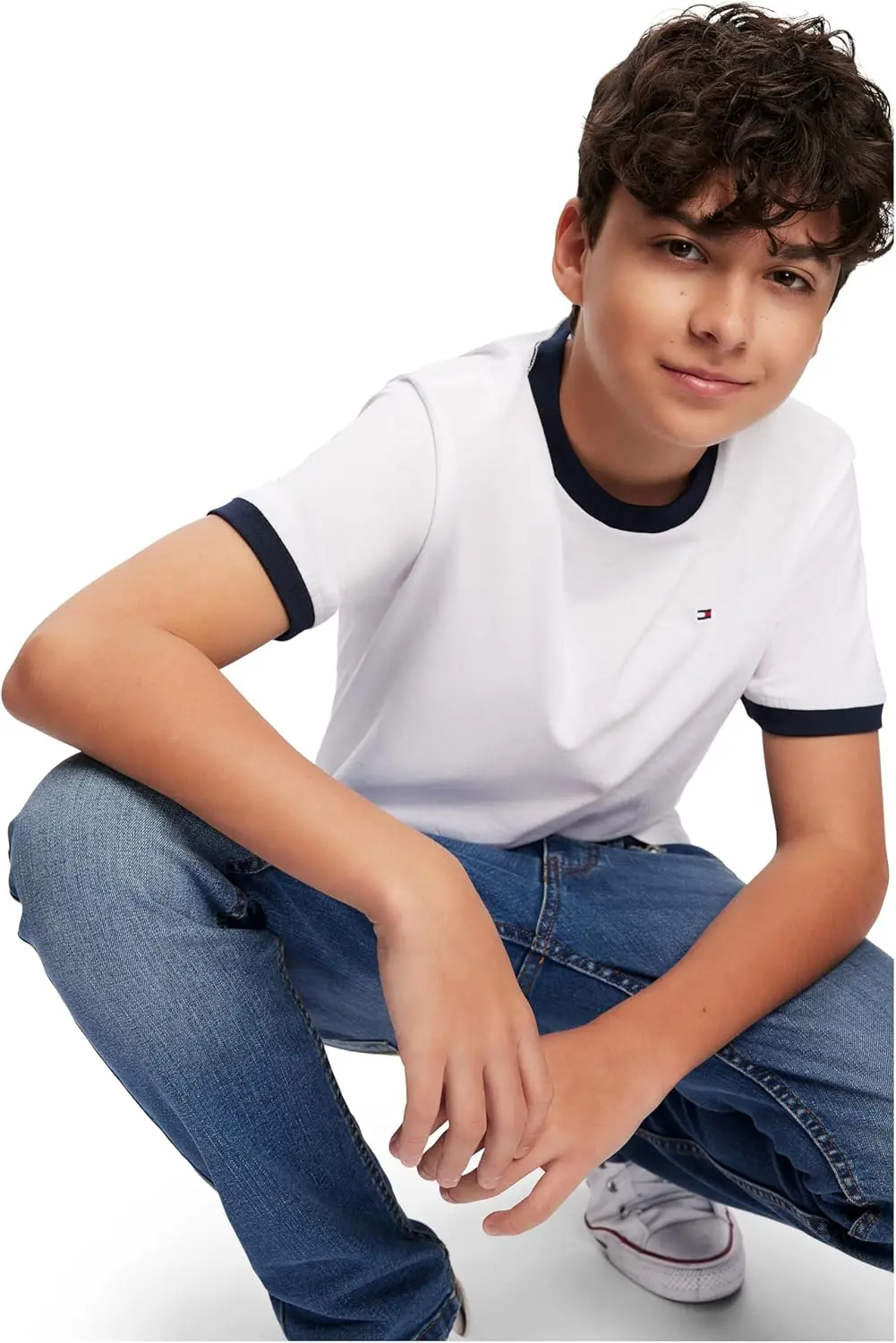 Tommy Hilfiger Boys' Short Sleeve Ken Ringer Crew Neck T-Shirt, Soft, Comfortable, Relaxed Fit image 3
