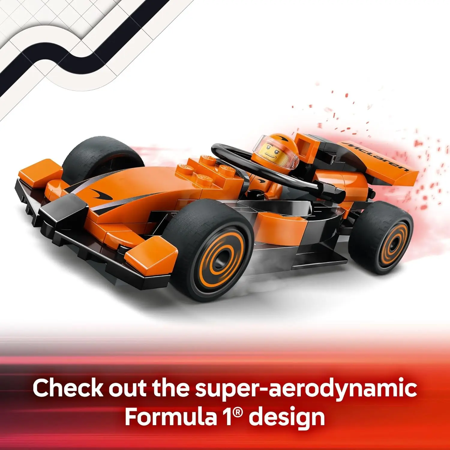 LEGO City F1 Driver with McLaren Race Car Toy - Model Car Building Toy Kit for Kids, Boys and Girls, Ages 6+ - F1 Collectible for Fans - with a Driver Minifigure - Gift Idea for Birthdays - 60442 image 3