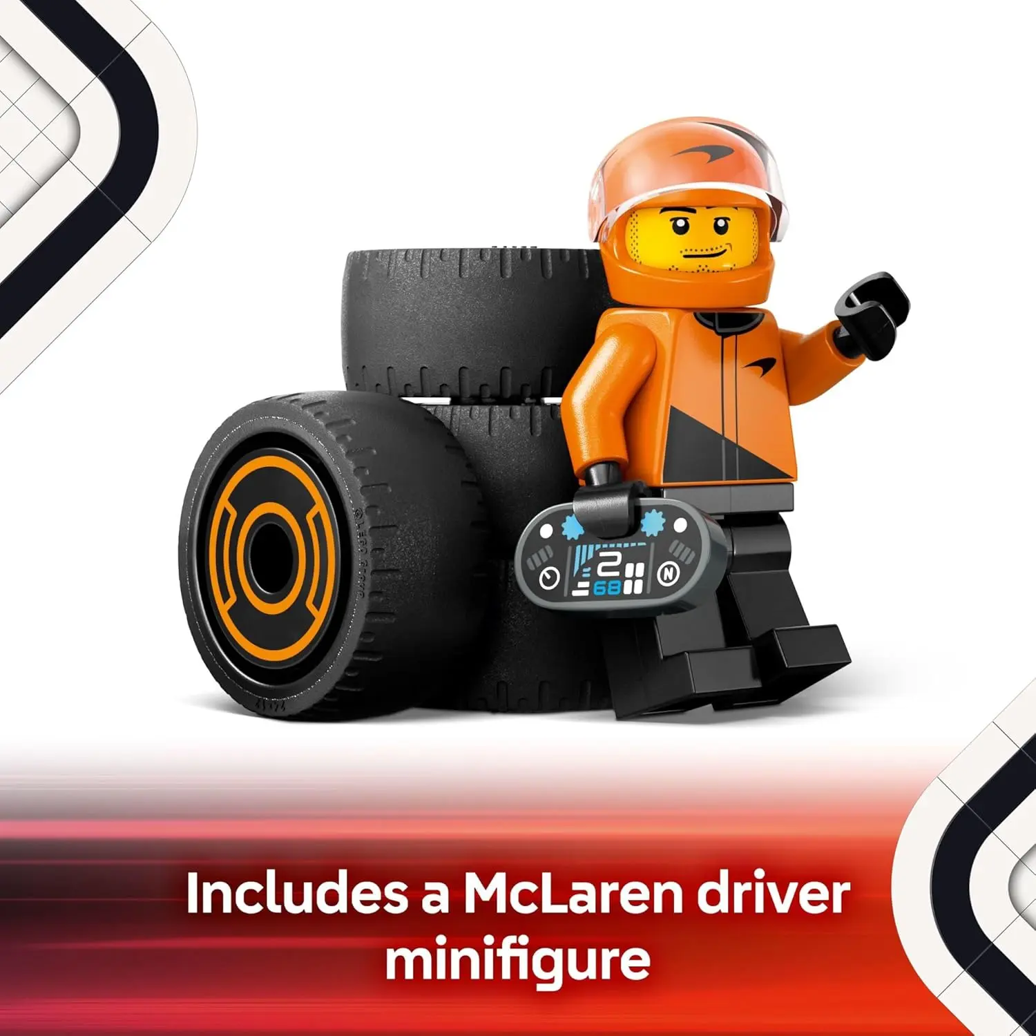 LEGO City F1 Driver with McLaren Race Car Toy - Model Car Building Toy Kit for Kids, Boys and Girls, Ages 6+ - F1 Collectible for Fans - with a Driver Minifigure - Gift Idea for Birthdays - 60442 image 4
