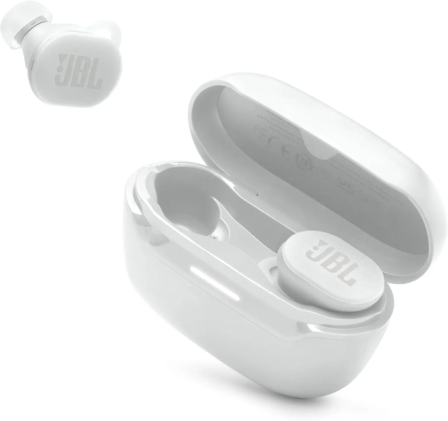 JBL Endurance Race 2 - Waterproof (IP68) Sports True Wireless Earbuds with 4 mics for Crisp, Clear Calls, Pure Bass Sound, 48Hrs of Playback, Plus Speed Charging & Active Noise Cancelling (White) image 1