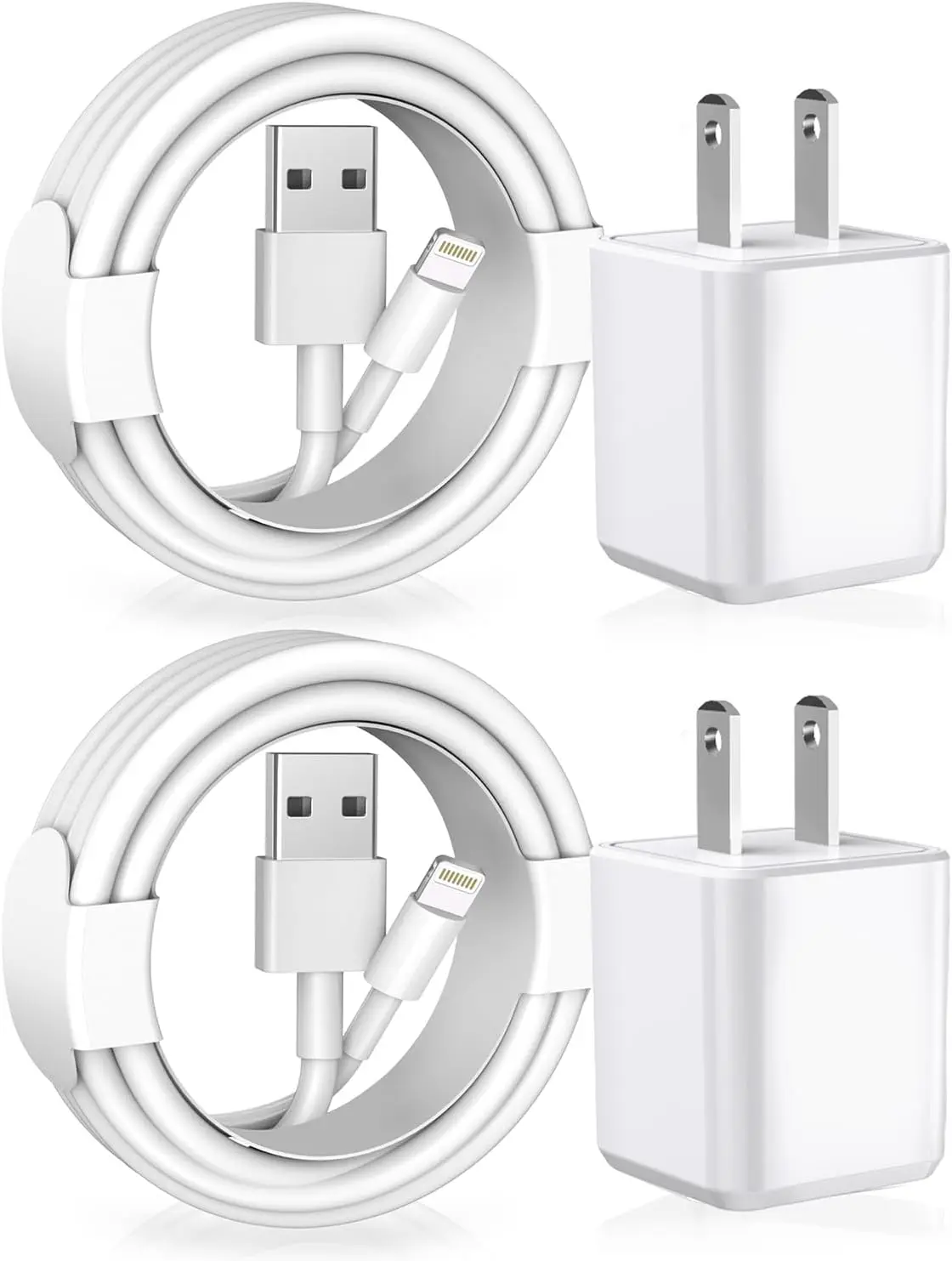 [Apple MFi Certified] iPhone Charger, 2Pack Lightning Cable Apple Charging Cords &Fast Quick USB Wall Charger Travel Block Plug Adapter for iPhone 14/13/12/11 Pro/11/10/XS MAX/XR/8/7/6s/6 Plus image 1