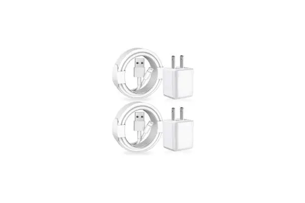 [Apple MFi Certified] iPhone Charger, 2Pack Lightning Cable Apple Charging Cords &Fast Quick USB Wall Charger Travel Block Plug Adapter for iPhone 14/13/12/11 Pro/11/10/XS MAX/XR/8/7/6s/6 Plus image