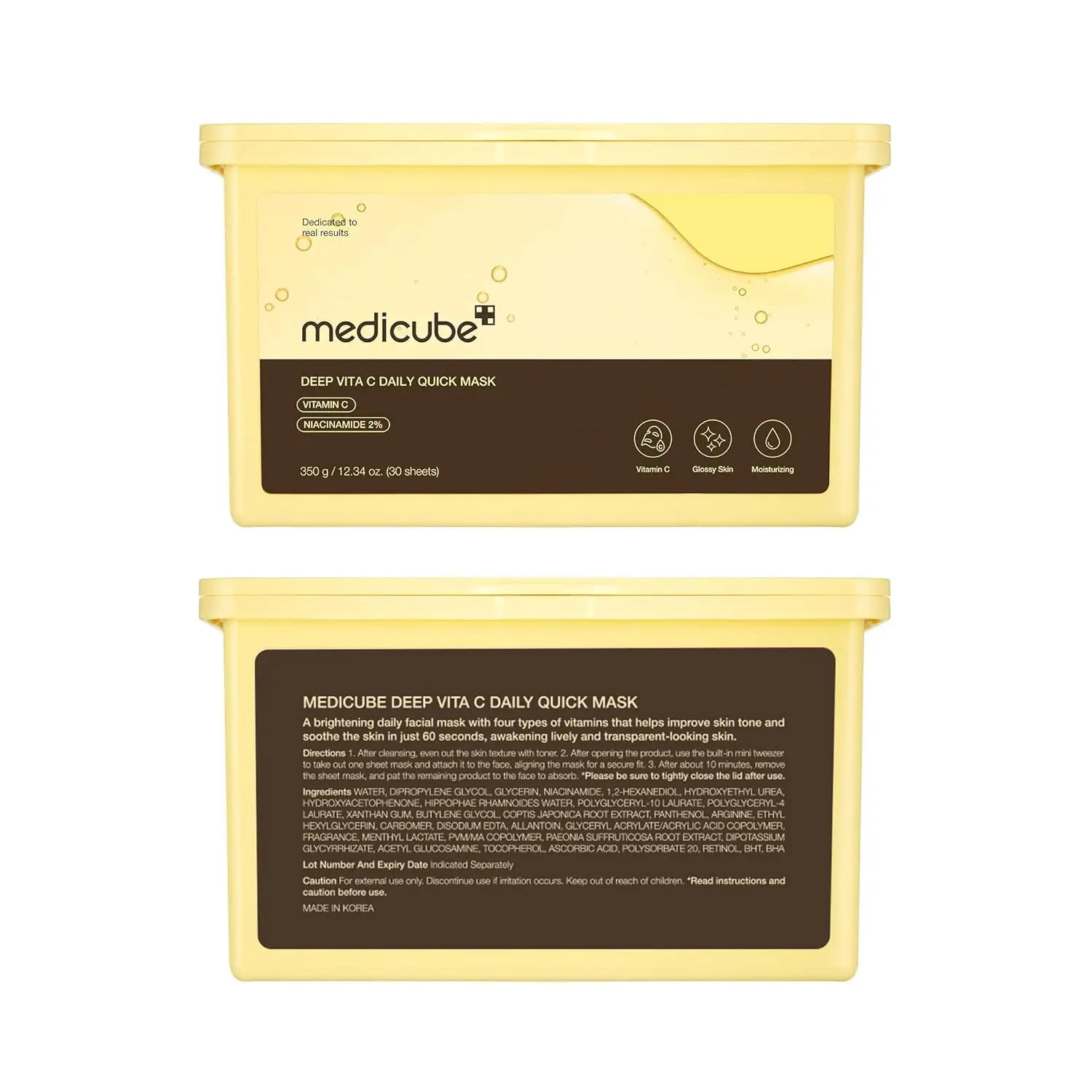 Medicube Deep Vita C Daily Quick 30 Sheet Masks - Vegan Certified, Quick Dispenser, Triple Vitamin Complex For Radiance and Hydration - Korean Face Masks image 8