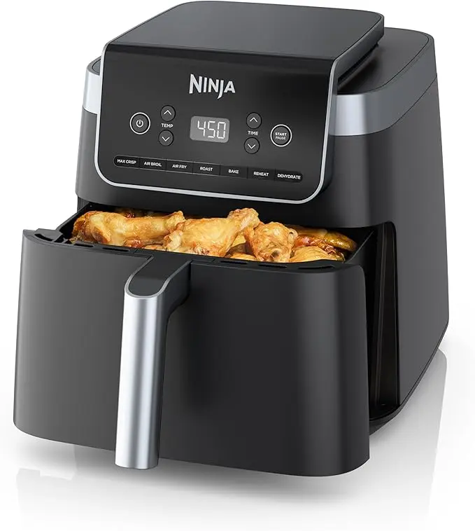 Ninja Air Fryer Pro XL 7-in-1, Max Crisp Tech, 450F for Hotter, Crispy Results, 6.5 QT Capacity fits 9lb wings, Max Crisp, Broil, Air Fry, Roast, Bake, Reheat, Dehydrate, Space Saving, Grey, AF182AMZ image 1