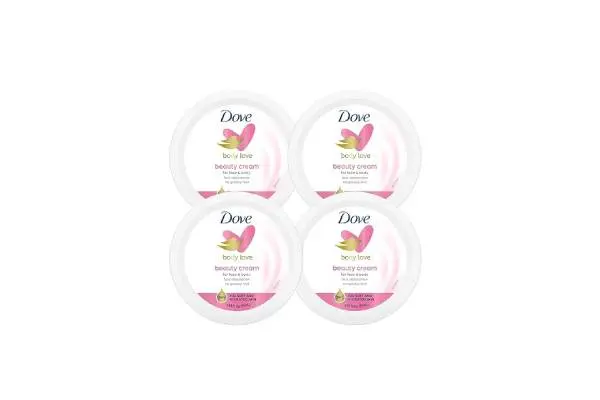 Dove Nourishing Body Care, Face, Hand, and Body Beauty Cream for Normal to Dry Skin Lotion for Women with 24-Hour Moisturization, 4-Pack, 2.53 Oz Each Jar image