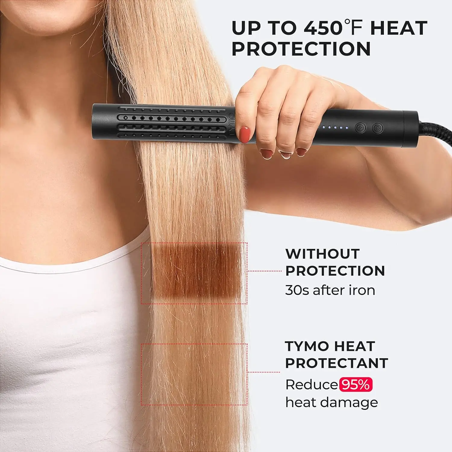 TYMO Heat Protectant Spray for Hair with Argan Oil for Styling Tools, Heat Protection Spray to Smooth & Hydrate, Natural Clean Formulation, Multi-benefit Treatment, Lightweight for All Hair Types image 2