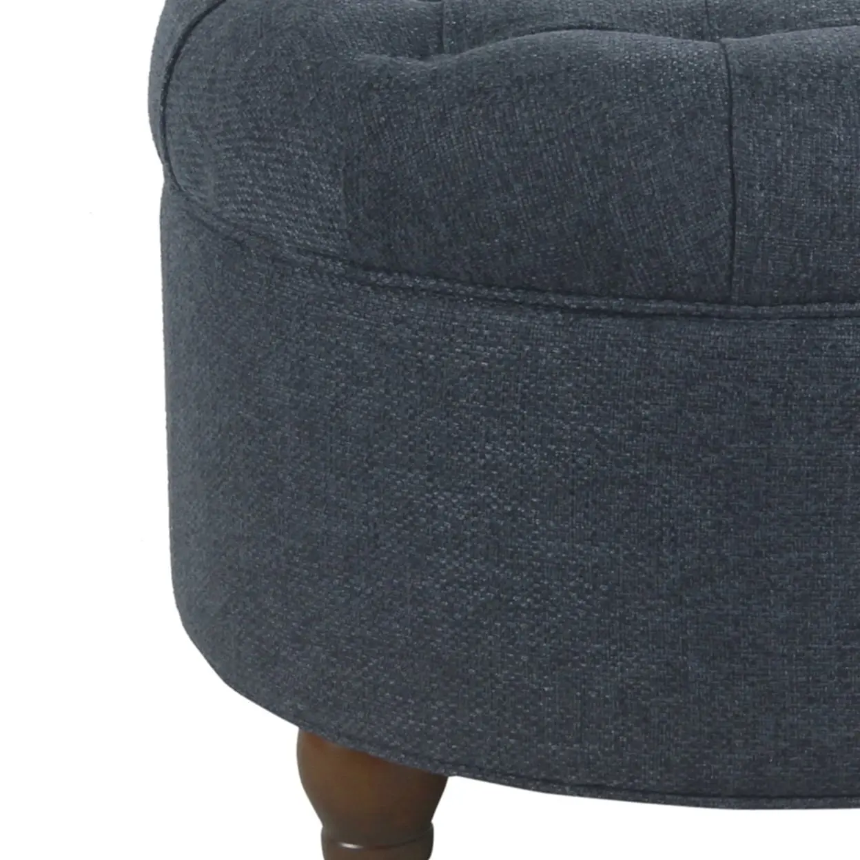 HomePop Large Tufted Round Storage Ottoman, Multiple Colors image 3