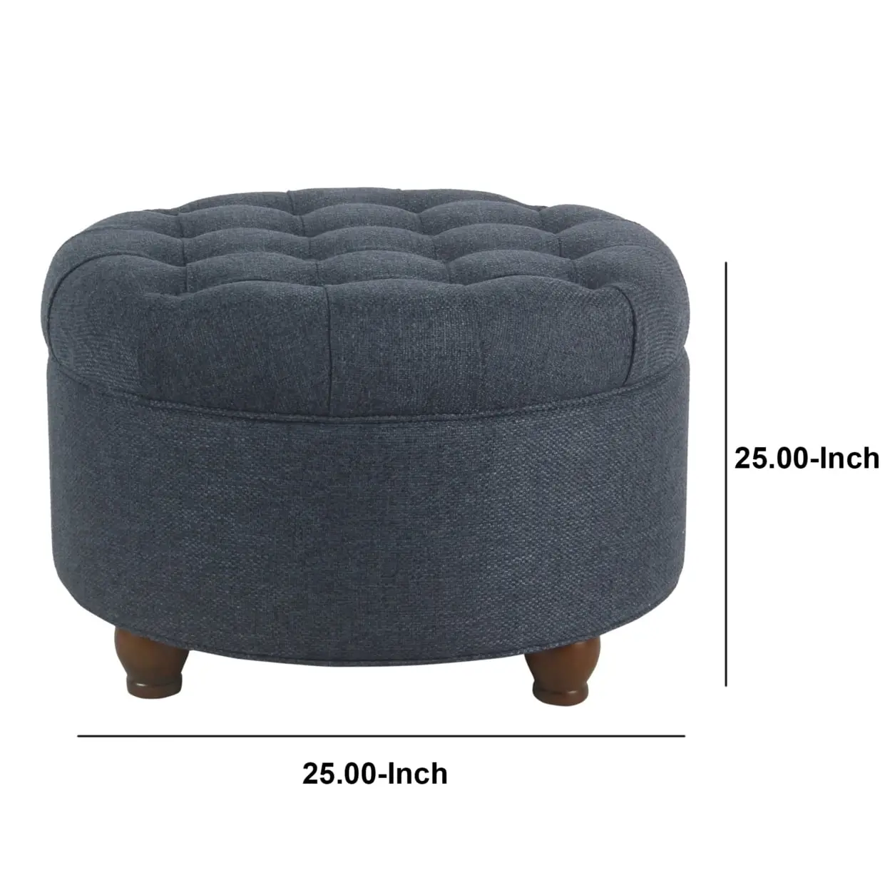 HomePop Large Tufted Round Storage Ottoman, Multiple Colors image 5
