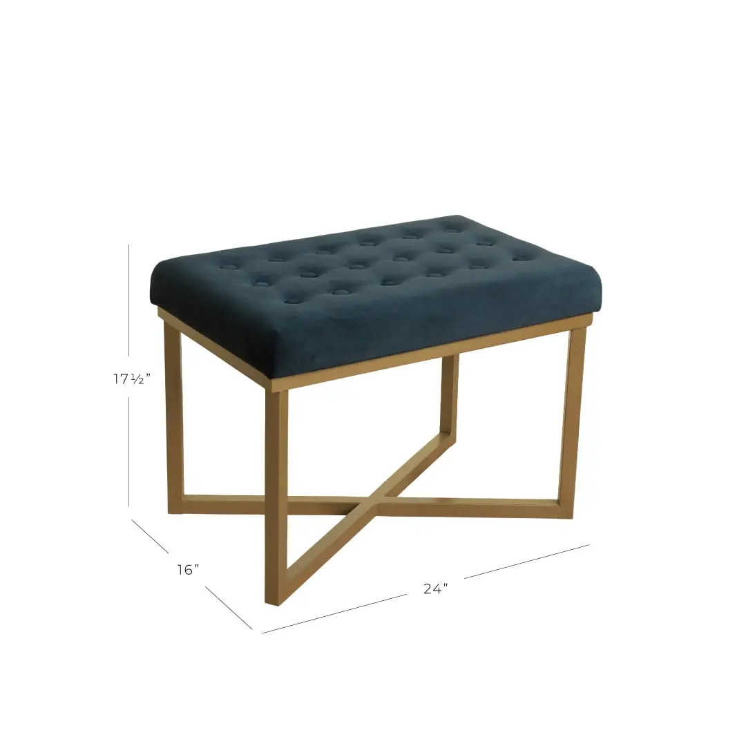 HomePop Decorative Velvet Tufted Ottoman, Multiple Colors image 11