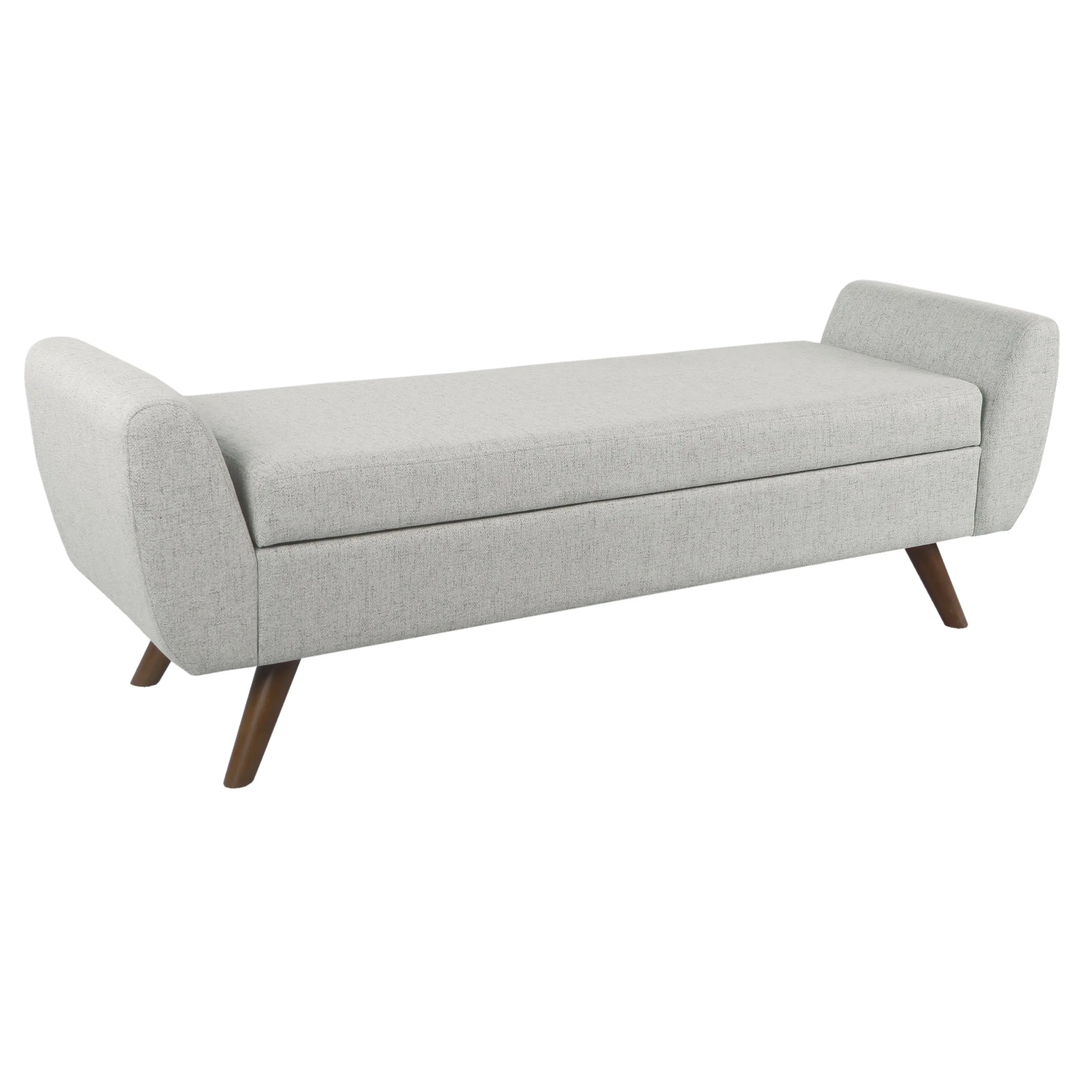 HomePop Modern Storage Bench with Wood Legs - Gray Woven image 1