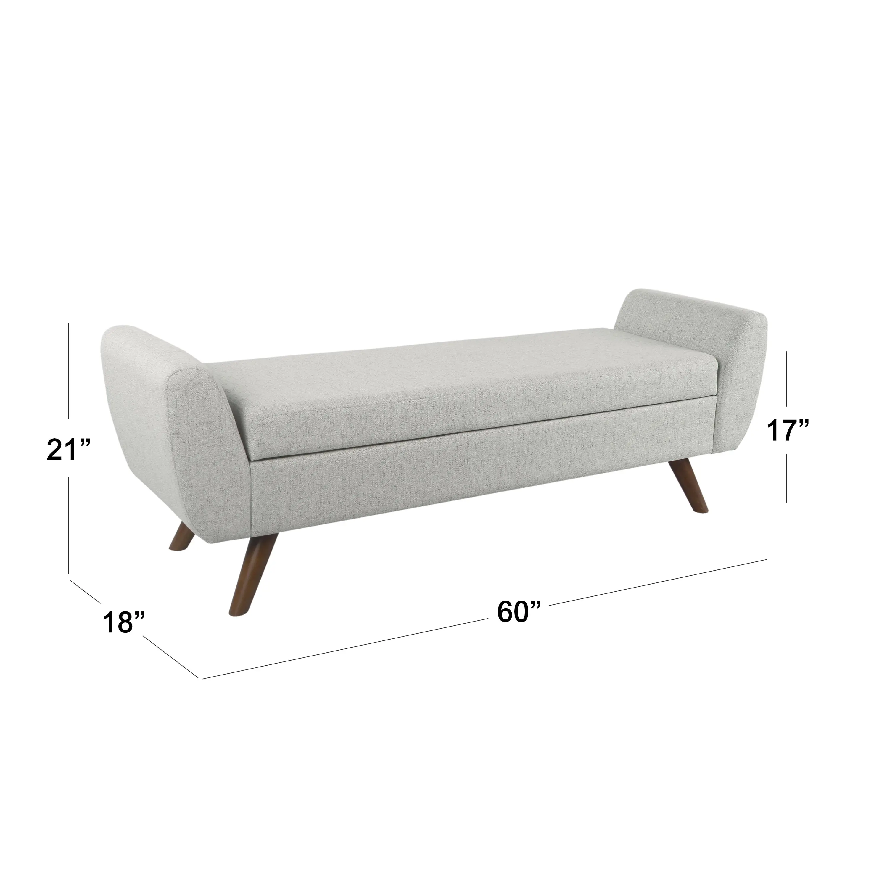 HomePop Modern Storage Bench with Wood Legs - Gray Woven image 4