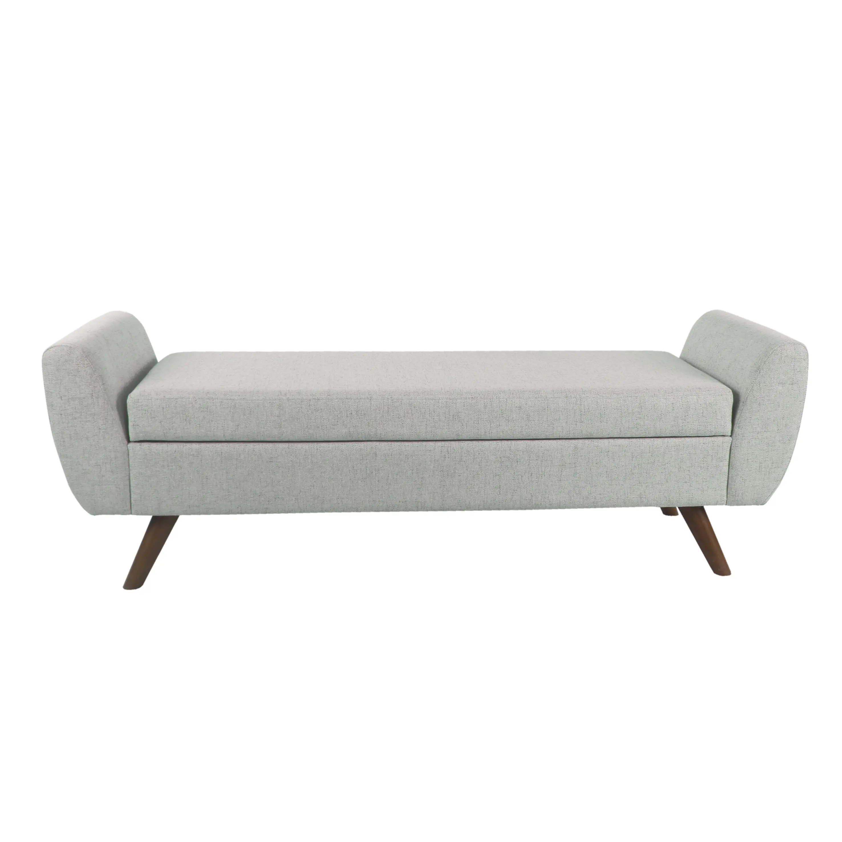 HomePop Modern Storage Bench with Wood Legs - Gray Woven image 5